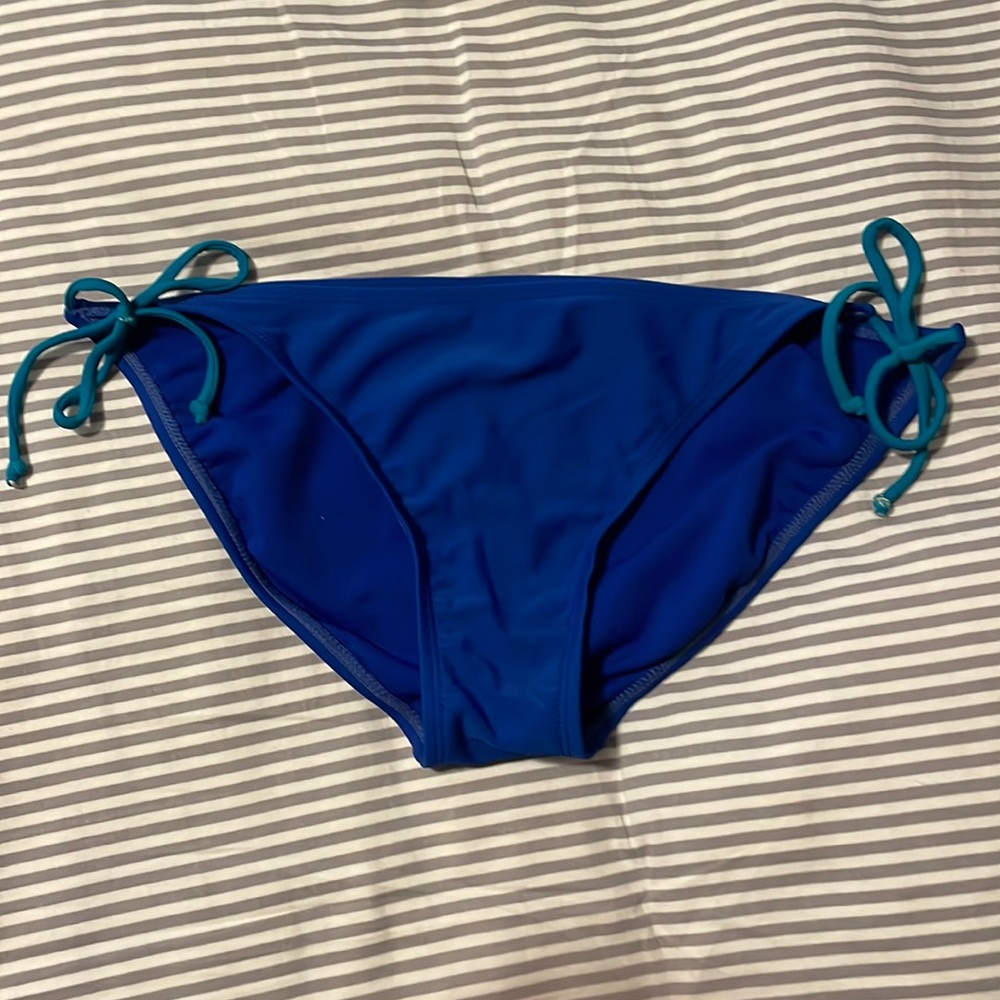Blue tie able bikini bottoms